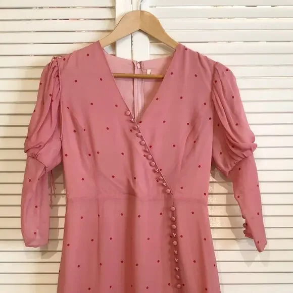 For Love and Lemons Pink Rosie Button Mini Dress - Picture 11 of 13